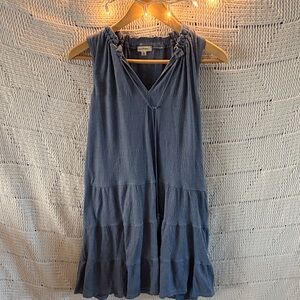 Max Studio Slate Blue Tiered Sleeveless Dress